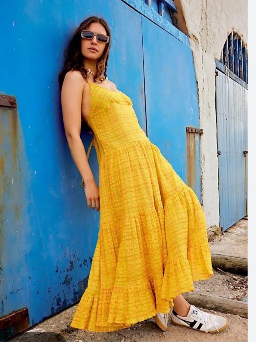 Free People Marigold Tiered Maxi Dress in Sunny Yellow NWOT. HAS POCKETS!!!